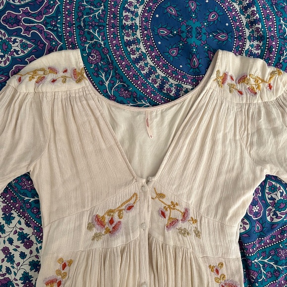 We The Free Cream Floral Midi Dress - Picture 9 of 11